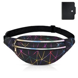 Спортивна поясна сумка Flintronic з підсвічуванням, чорна. Водостійка, з відділенням для карт, для подорожей, хайкінгу, велосипеду та активного відпочинку.