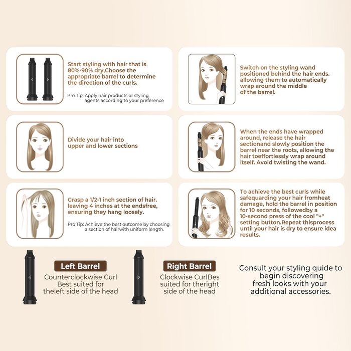 Набір для укладки волосся 6 в 1: фен-щітка, плойка, випрямляч, термощітка, фен, для всіх типів волосся (Чорний)