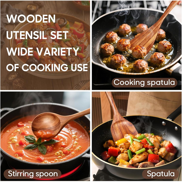 Набір дерев'яних лопаток для кухні Spardar (7 шт.)