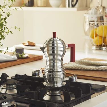 Еспресо-машина Alessi Pulcina MDL02/6 - 6 чашок, червона, литий алюміній