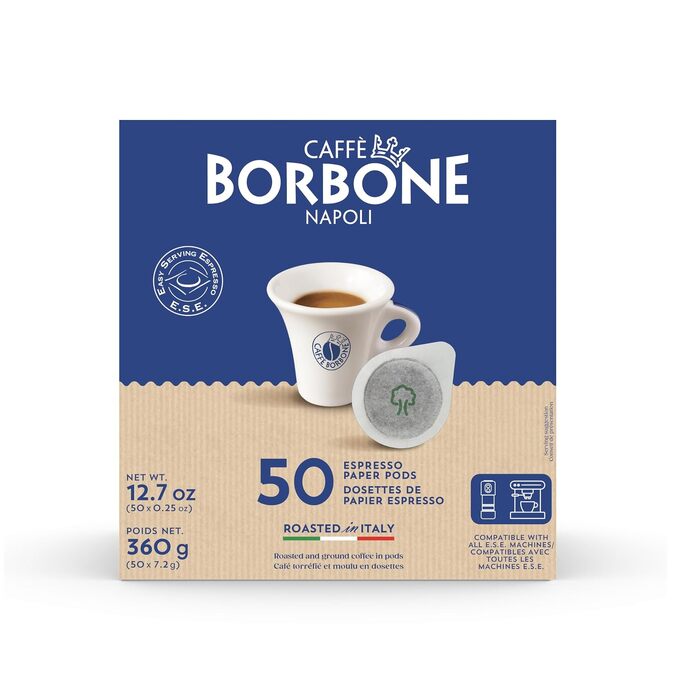 Кавові пади Caffè Borbone Blaue Mischung (Синя суміш), сумісні з ESE системою, 44 мм, 50 шт, біорозкладні