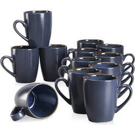 Coffee Mugs, Stoneware, Vancasso BUBBLE 12-Piece Mug Set, 380ml Coffee Cups with Handle
