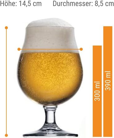 Набір пивних келихів Stölzle Lausitz Berlin 6 шт, 390 мл – для Pilsner та іншого пива, кришталь, Німеччина