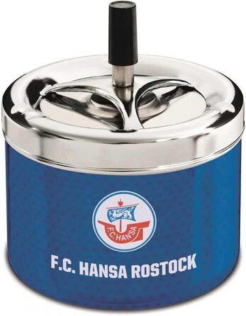 Попільничка з кришкою F.C. Hansa Rostock, вітрозахисна, футбольний сувенір, з закладкою для книги