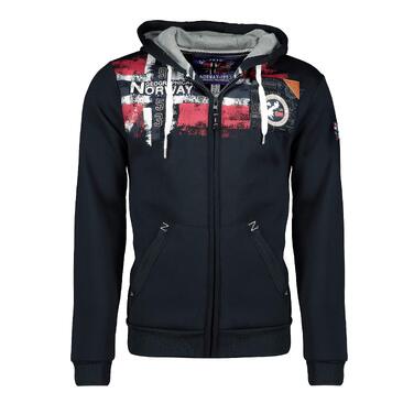 Чоловіча толстовка-худі Geographical Norway Fespote з капюшоном та кишенями, теплий спортивний світшот на блискавці, темно-синій