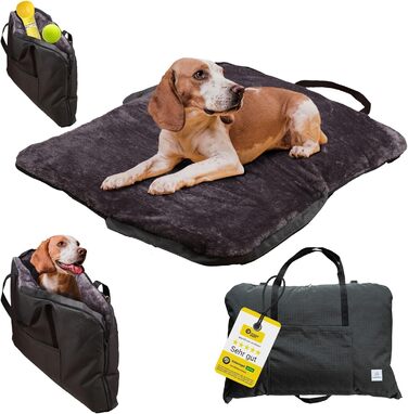 Ортопедичне собаче ліжко Wanderpfote для подорожей – зручне та сертифіковане ліжко OekoTex та GSR (Сірий, M)