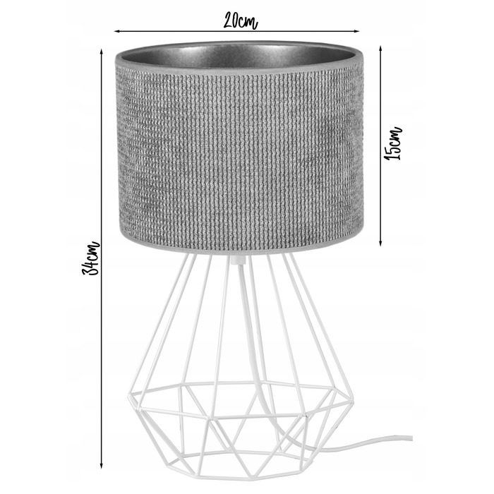 Стильна настільна нічна лампа з велюровим абажуром у стилі лофт, LED