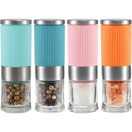 Набір для солі та перцю Vevok Chef Mini 2 шт. з регульованою керамічною млинкою, для кухні, кемпінгу, подарунок (Помаранчевий)