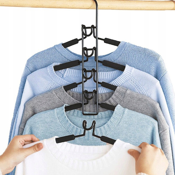 Набір із 2 металевих вішаків 5в1 для одягу — органайзер для шафи, що економить місце