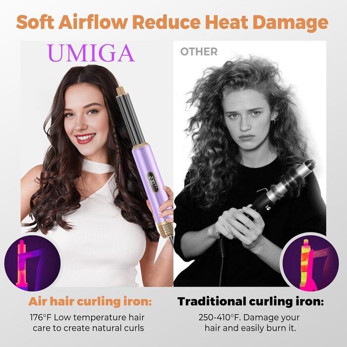 Фен-щітка Pro Airstyler 5 в 1: 1000W, іонізація, 30мм насадка для локонів, сушка, укладка, випрямлення. Violet