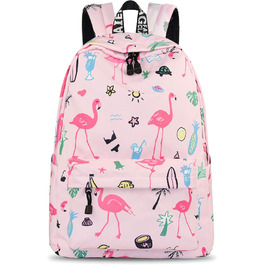 Шкільний рюкзак для дівчаток та хлопців, модний рюкзак для підлітків, водонепроникний, з відділенням для ноутбука, рожевий фламінго