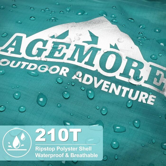 Спальний мішок Baumwoll-Flanell для дорослих: легкий, водонепроникний, 100% бавовна, для кемпінгу, подорожей, відпочинку вдома та на природі (Морська блакить)