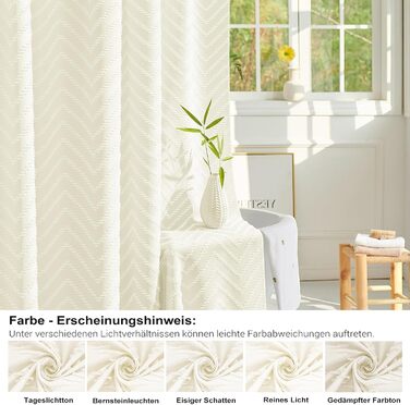 Штора для душу BTTN 180x180 см, бежева бохо, з китицями, водонепроникна, з гачками (1 шт)