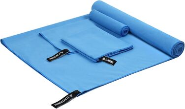 Рушник з мікрофібри Flintronic, 200x100 см, великий пляжний рушник, швидковисихаючий, спортивний, для подорожей, на пляж, до сауни (Небесно-блакитний, (180*90 см)*1 + (80*40 см)*2)