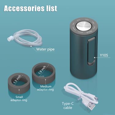 Електрична USB помпа для води YISH, портативна, складна, для бутлів 5 галонів, акумуляторна, для дому, офісу, кухні, кемпінгу