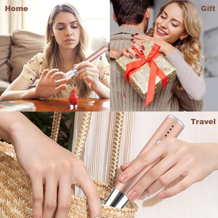 Електричний набір для манікюру та педикюру 13 в 1 Kabellos з підсвічуванням, 25000 об/хв, з пилозбірником, для дому, золото