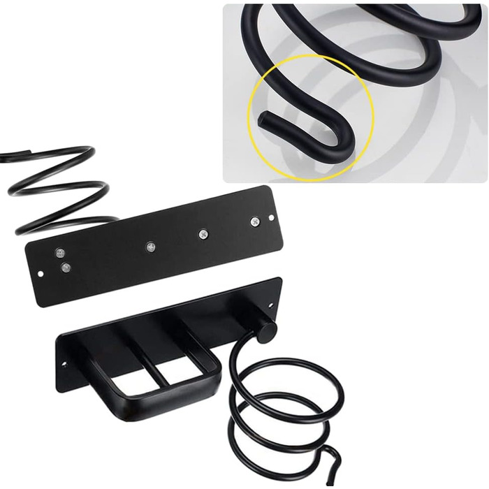 Sctmda Hair Dryer Holder No Drilling Hair Dryer Holder Black Straightener Holder Hair Dryer Holder Aluminum Hair Dryer Holder for Bathroom Hair Dryer Holder Wall Mount Multifunctional Bathroom Organizer
