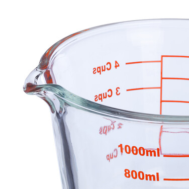 Relaxdays 1-Liter Glass Measuring Cup