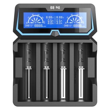 Зарядний пристрій XTAR X4 для Li-ion акумуляторів 18650, 21700, AA/AAA з LCD дисплеєм та функцією Power Bank