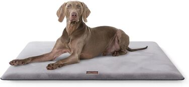 М'яка лежанка для собак Knuffelwuff Sunport 88x55 см - для великих, середніх та маленьких собак. Сіра лежанка для дому, авто, кемпінгу.