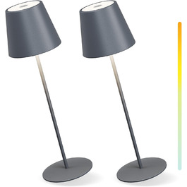 LED настільна лампа MALUX бездротова, диммируемая, RGB, IP54, для дому та саду (сірий)