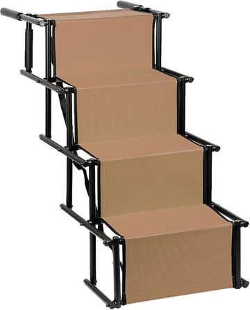 Рампа для собак Homewell - складана, до 70 кг, регульована, для маленьких, середніх, великих та хворих собак, легка у зберіганні (колір: коричневий)