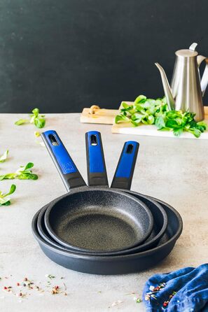 BRA Advanced | Set of 3 non-stick frying pans made of cast aluminum, 20|24|28 cm, PFOA-free, reinforced, excellent performance and scratch resistance, suitable for induction. Frying Pan Set (20-24-28 cm)