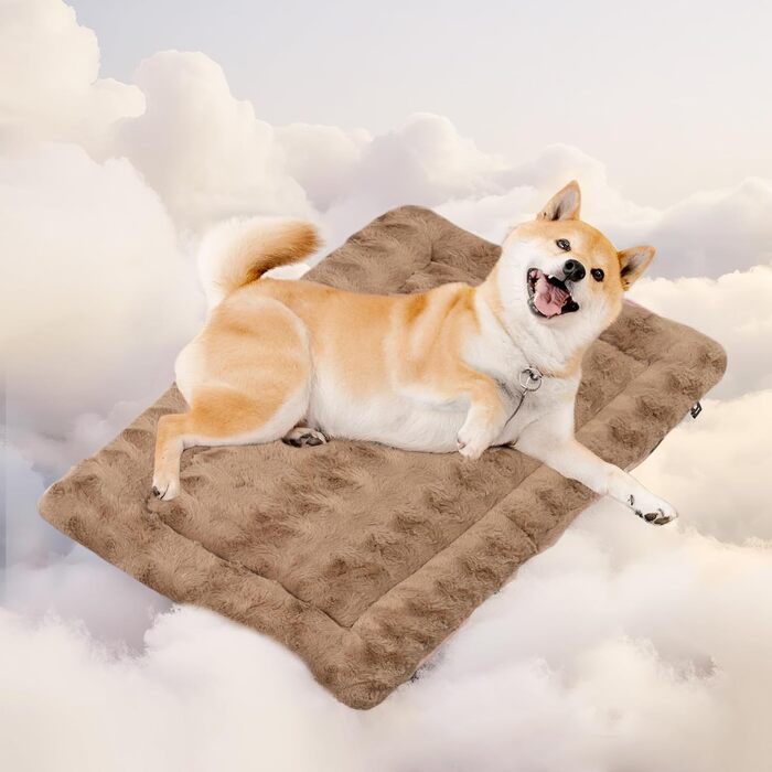 М'яка підстилка для собак Mora Pets: зручна та миюча, 74 x 46 см, коричнева