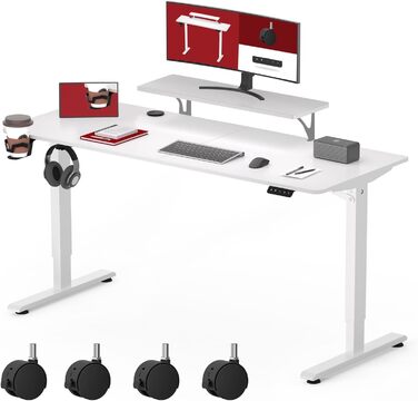 Регульований стіл Sanodesk для комп'ютера з підставкою для монітора, електричний, ергономічний, 120x60 см