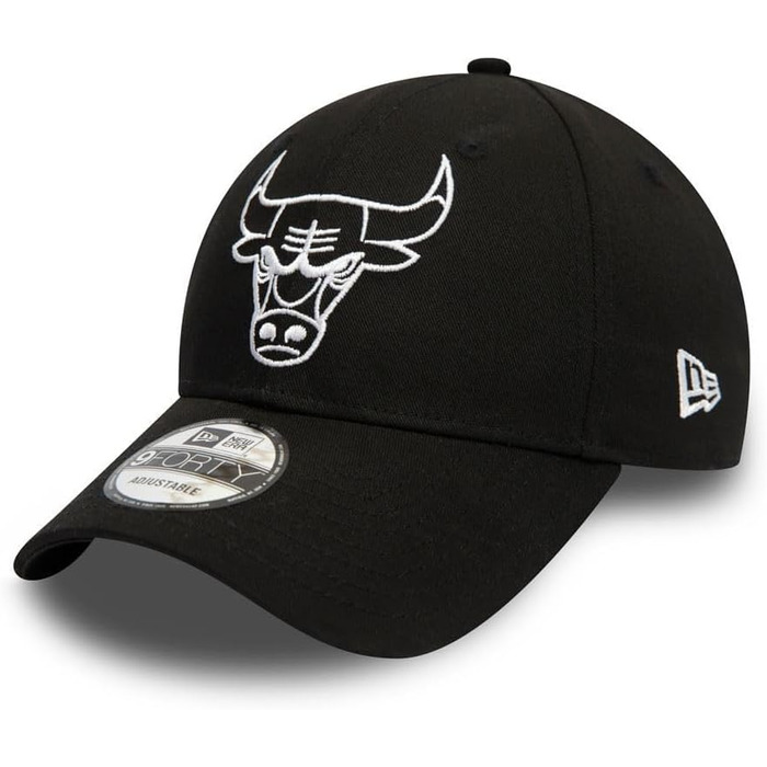 Кепка New Era 9Forty NBA Chicago Bulls чорна, регульована, кепка з логотипом команди