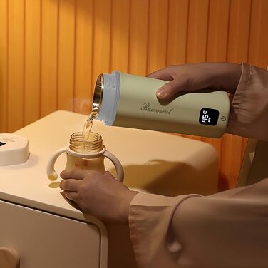 Електричний чайник Glas Elektrisch Wasserkocher 0,6L 500W з регулюванням температури 40-75°C, таймером, сенсорним керуванням, BPA-free, компактний для дому/кемпінгу, підходить для чаю/кави, білий (Grün Pro)