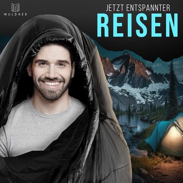 Спальний мішок WALDNER Daunenschlafsack Ultraleicht - ультралегкий, 4 сезони, 800г пуху, 600FP, для кемпінгу та відпочинку на природі (до 200см)