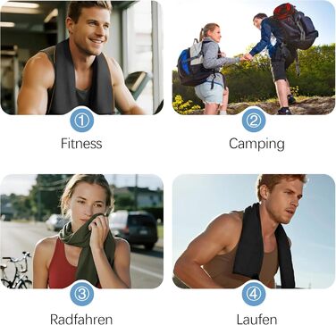 Набір з 3 рушників з мікрофібри (40x80 см) – швидковисихаючі, компактні спортивні рушники для подорожей, басейну, фітнесу, пляжу та спорту