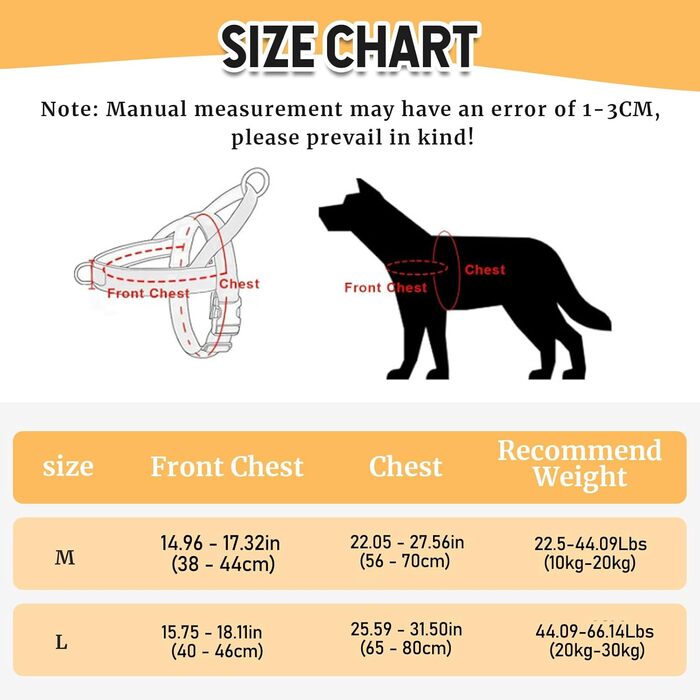 Шлейка для собак, анти-тяга, світловідбиваюча, для середніх та великих собак, регульована, м'яка, дихаюча, для прогулянок та бігу (L), Style2-M