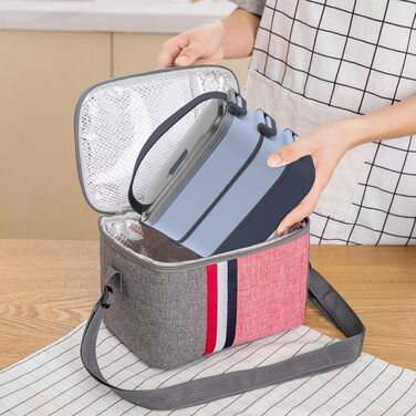 Ланчбокс Brotdose з 3 ярусами, 2200 мл, Bento Box з посудом, роздільники, BPA Free, для мікрохвильової печі, бежевий, 19.5 x 11.2 x 15 см, PP матеріал