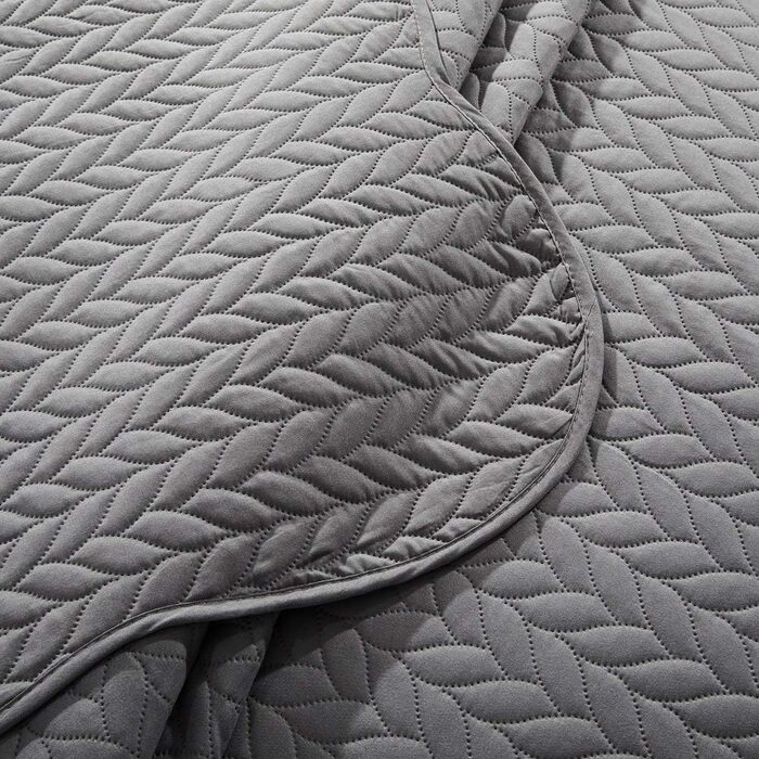 Торба для ковдри з декоративним стеганим покриттям MOONLIGHT20015, 2 наволочки, сірий колір, для спальні, двоспальне ліжко