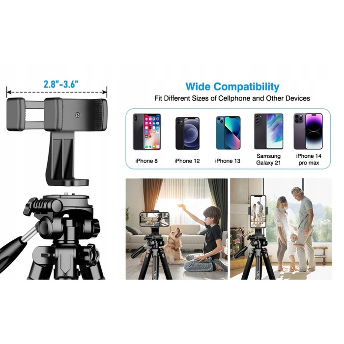 Мобільний штатив для камери Victiv NT72 з поворотною головкою та тримачем для телефону