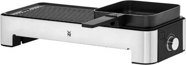 WMF Kitchen Mini Electric Table Grill for 2 with Vegetable Pan - Compact Electric Grill, Adjustable Temperature, 1000W