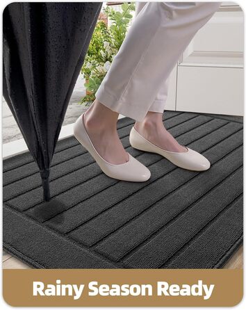 Килимок для дому COLOR&GEOMETRY 44x76 см - машинне прання, протиковзкий, вбираючий, мінімалістичний дизайн для входу, порогу та коридору (Сірий, 92 x 152 см)