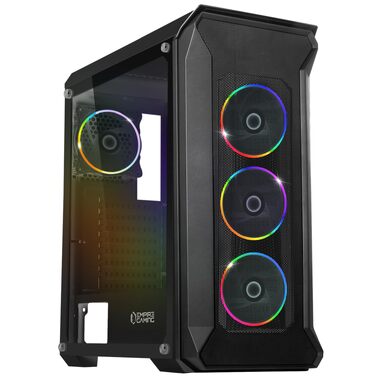 Ігровий корпус для ПК Empire Gaming Darkwitcher ATX, ARGB, металева сітка, загартоване скло, 4 PWM вентилятори 120мм, чорний