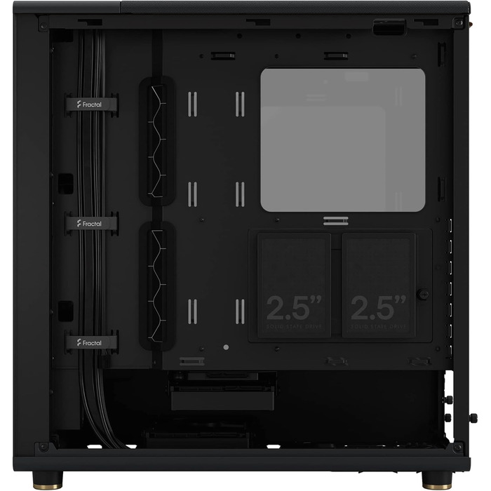 Комп'ютерний корпус Fractal Design North Charcoal Black TG Dark з темним склом, фасад з горіхового дерева, 2 вентилятори 140 мм, USB Type-C, Mid-Tower ATX