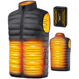 Обогревна жилетка з підключенням Powerbank, чоловіча/жіноча, 6 зон нагріву, 3 режими, для катання на мотоциклі, лижах, на вулиці, XL, чорна (з акумулятором 25000mAh)