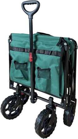 FROSAL Візок для собак Bruno, зелений, складний | Транспортний візок для тварин з легким доступом