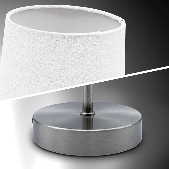 Вінтажна настільна лампа B.K.Licht з абажуром з тканини, з вимикачем на шнурі, 33x20 см, білий колір