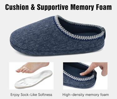 COFACE Чоловічі пантолети з м'якою піною Memory Foam, зручні шльопанці для дому та вулиці (Темно-синій, 47 EU)