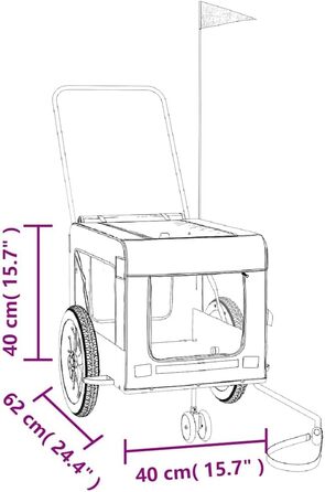 Фургон для велосипеда, переноска для собак, чорний (120 x 54.5 x 53 см)