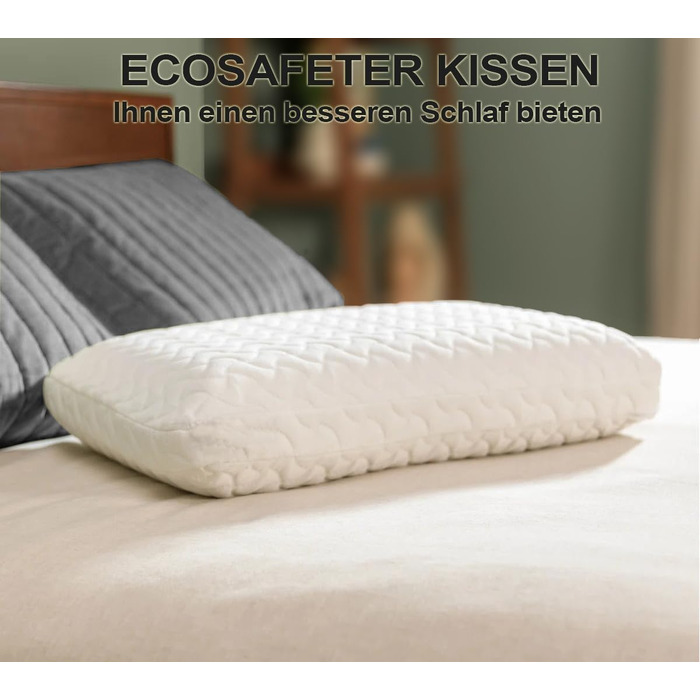 Ортопедична подушка для шиї та голови Classic з ефектом пам'яті (Memory Foam), ергономічна, середньої та високої жорсткості, з дихаючим знімним чохлом, біла