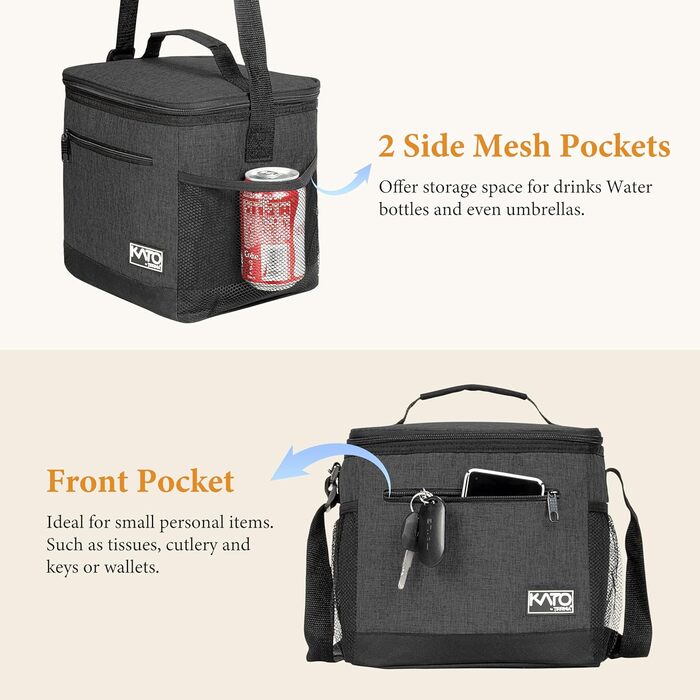 Ланчбокс Kato Tirrinia з ізоляцією для чоловіків, 10.5L: термосумка, сумка для пікніка, для роботи, фітнесу, школи