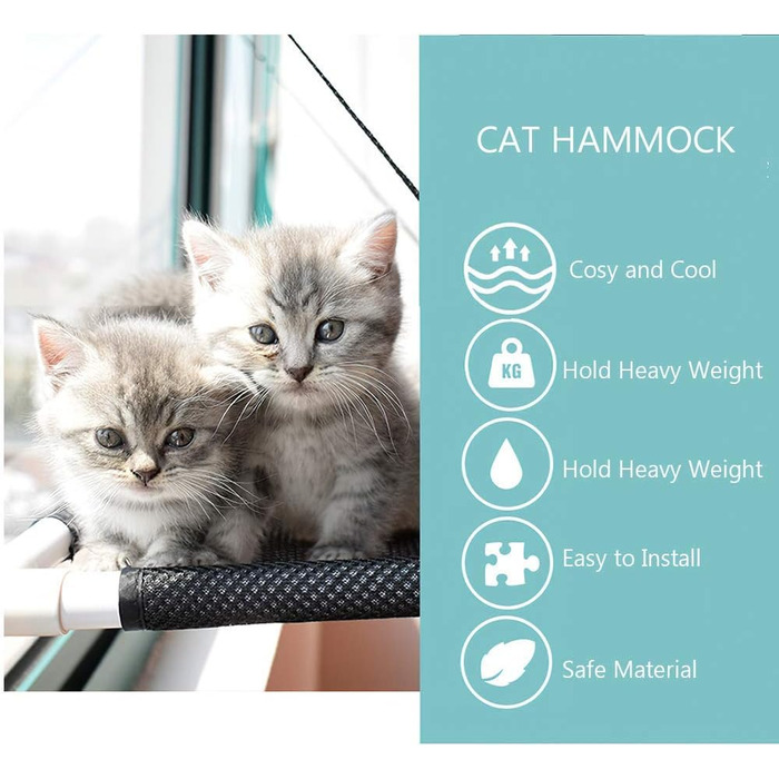 Гніздо для кота на вікно, гамак для котів, підвісна лежанка на крізь, вантажопідйомність до 10 кг