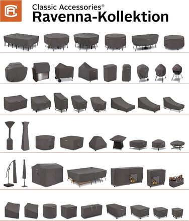 Чохол для керамічного гриля Classic Accessories Ravenna, водонепроникний захист, темний тауп/гриб/еспресо, 97×56×112 см